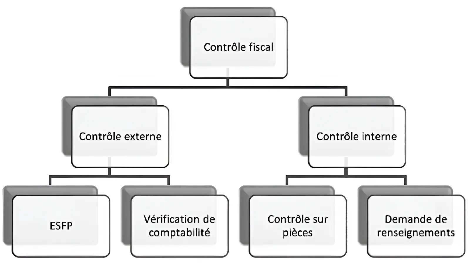Schéma des différentes formes de contrôle fiscal